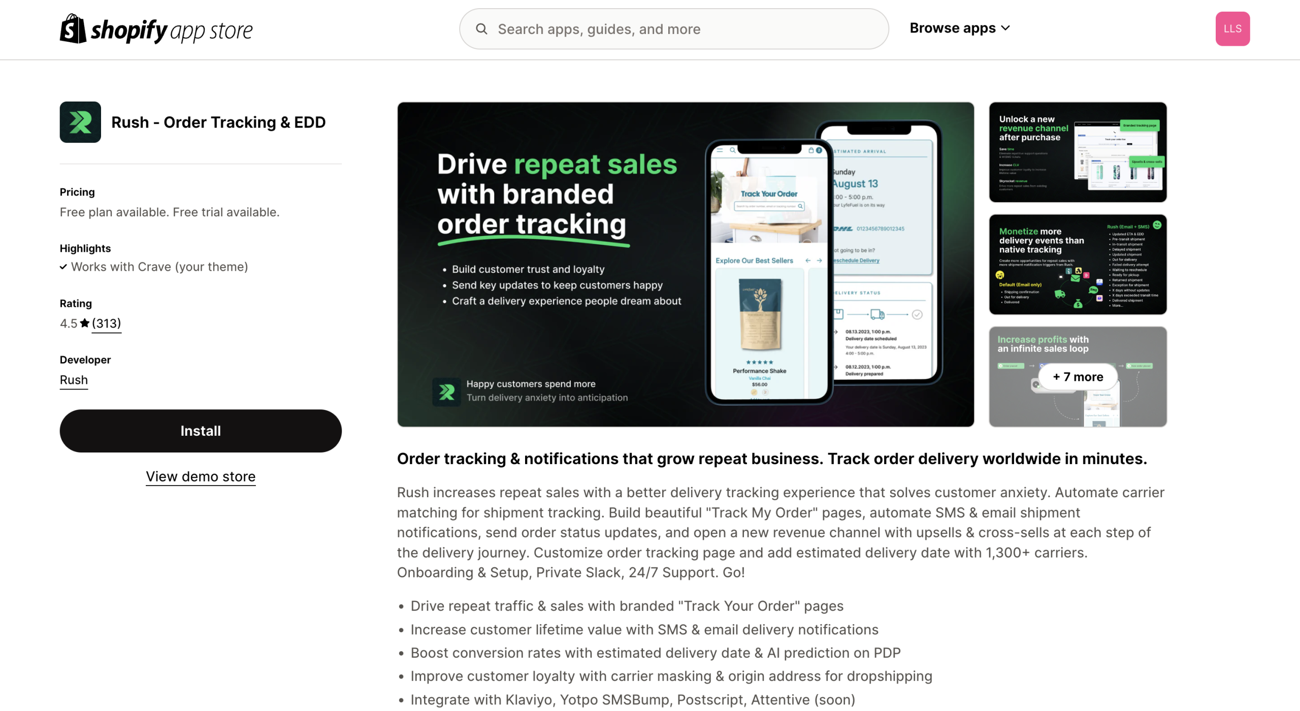 Rush a best order tracking app shopify