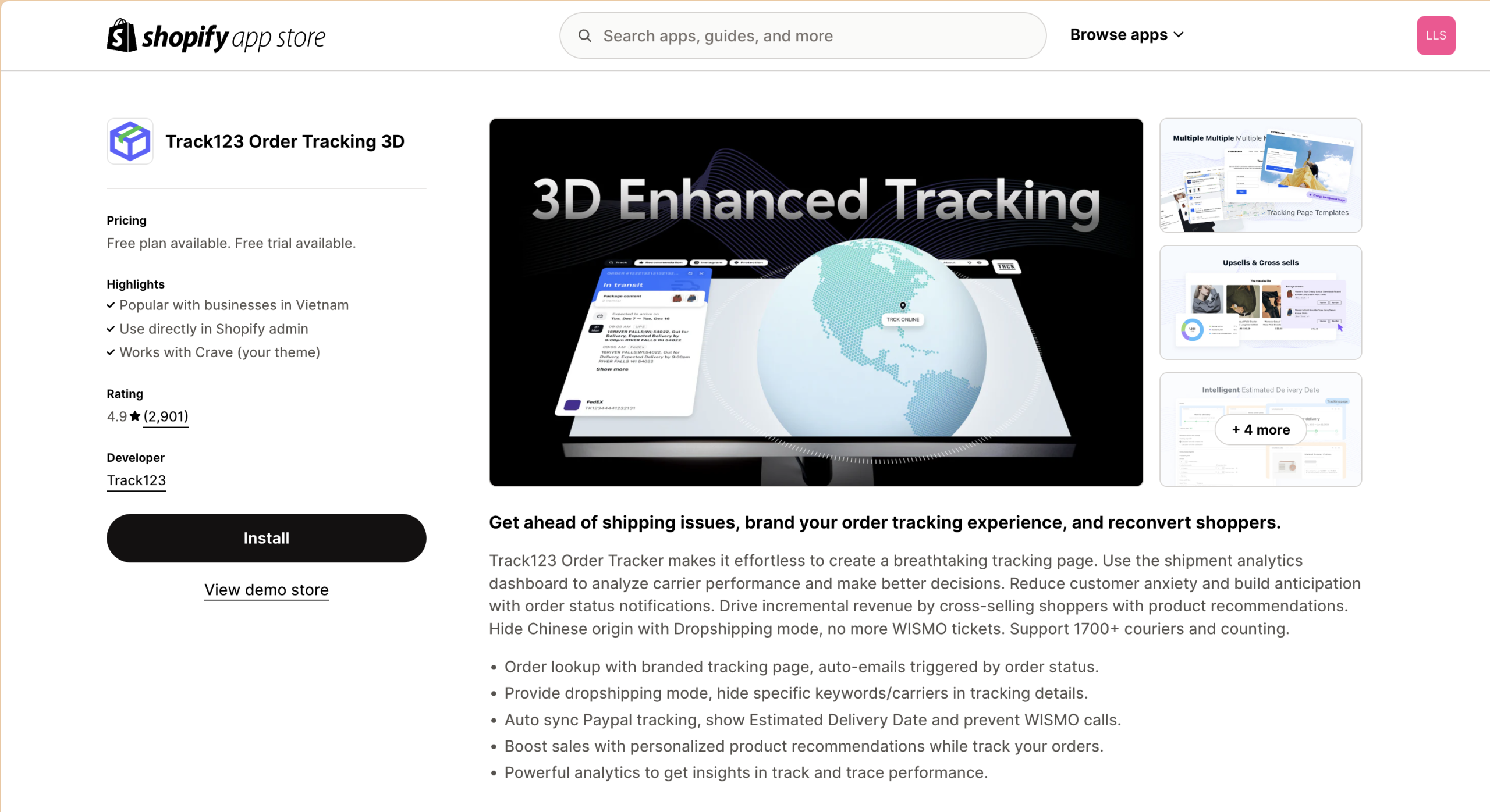 Track 123 a best order tracking app shopify