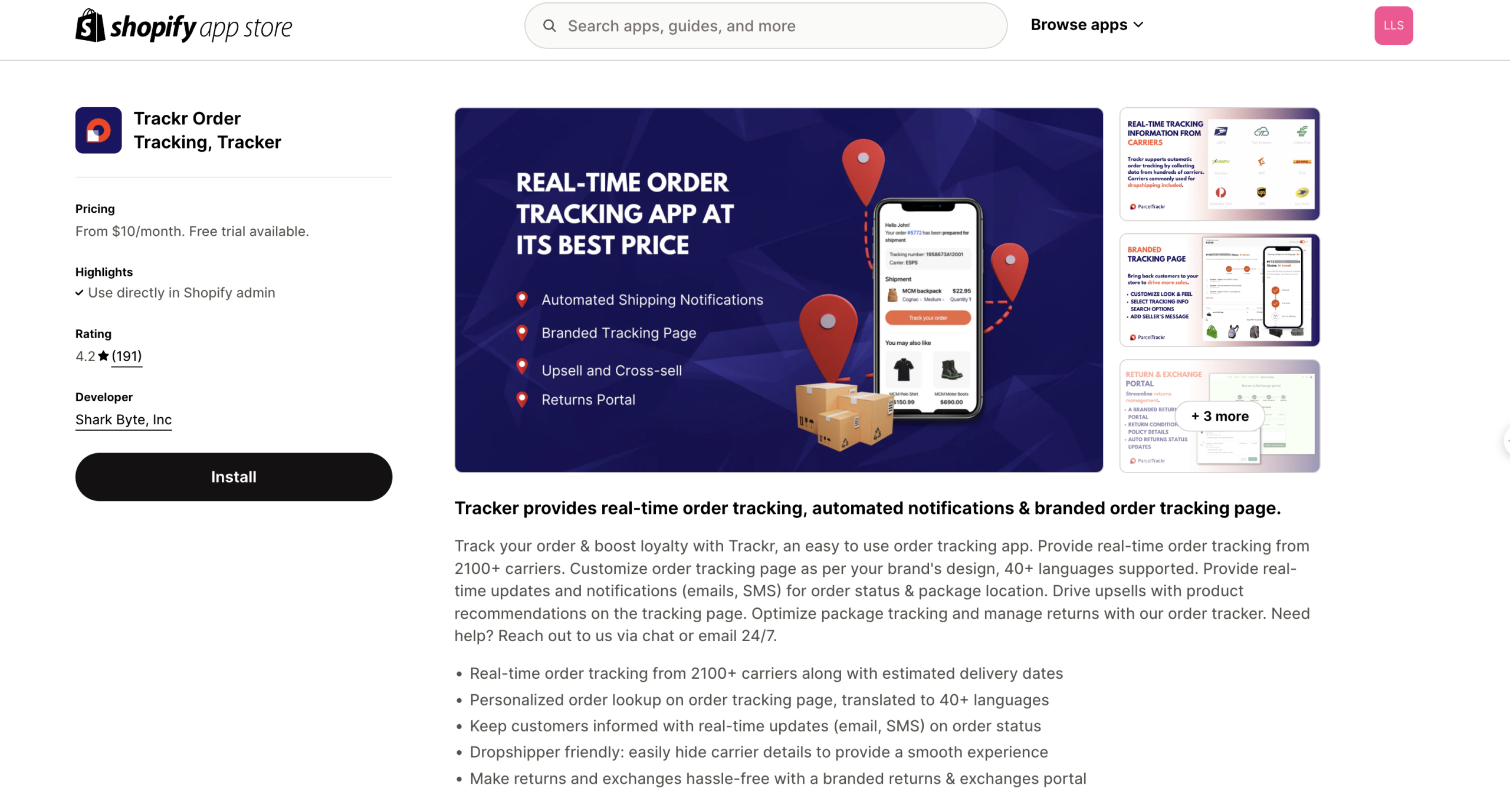 Trackr a best order tracking app shopify